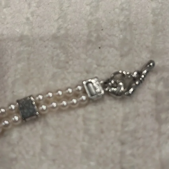 Brighton Silver-Tone Faux Pearl Triple Strand Bracelet - Picture 3 of 3